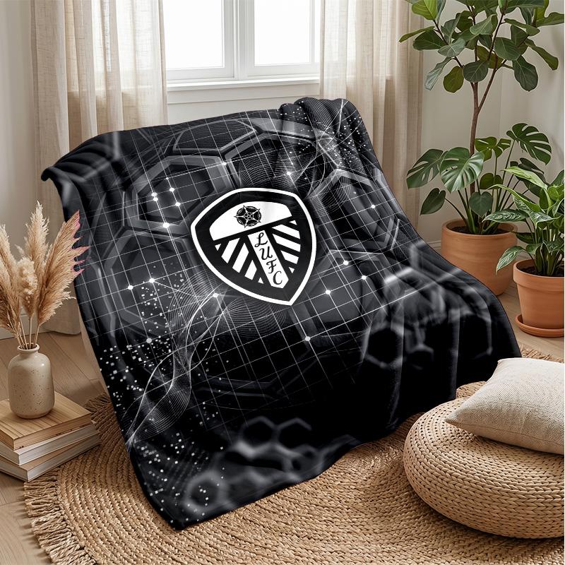 Coperta in Flanella con Stampa Leeds United, Morbida Calda Leggera Coperta da Divano Letto Campeggio