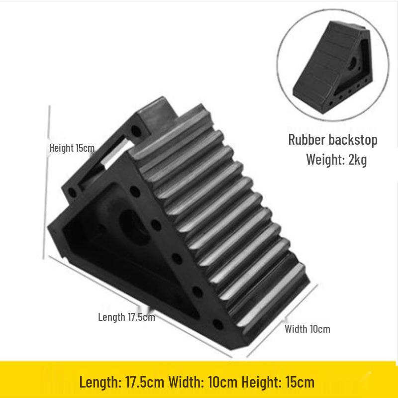 Anti-slip Rubber & Wood Tire Stop Block - Prevents Car Rolling