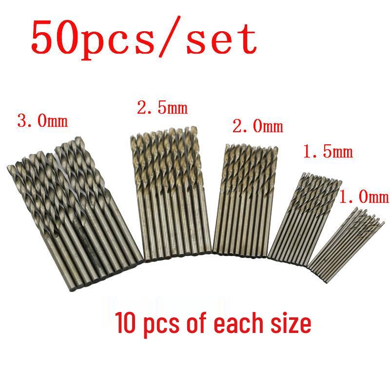 40-teiliges HSS-Spiralbohrer-Set, 1,0-3,0 mm, Zylinderschaft