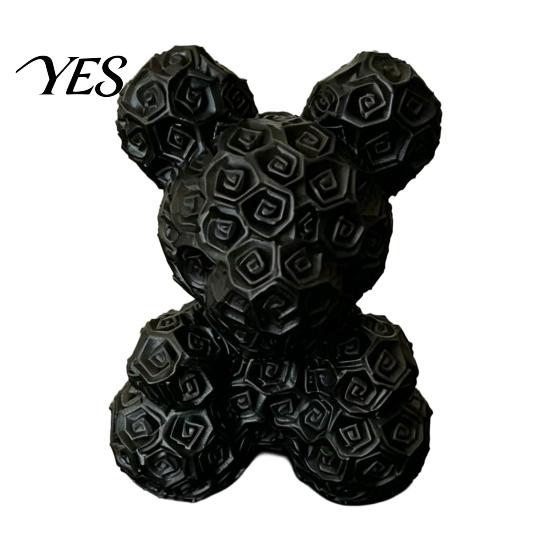 Integrated Molding Ornament Romantic Rose Ornament, Bear Decorative Sculpture for Healing Design Valentine Day Anniversaries Birthdays Multi-Scene Use