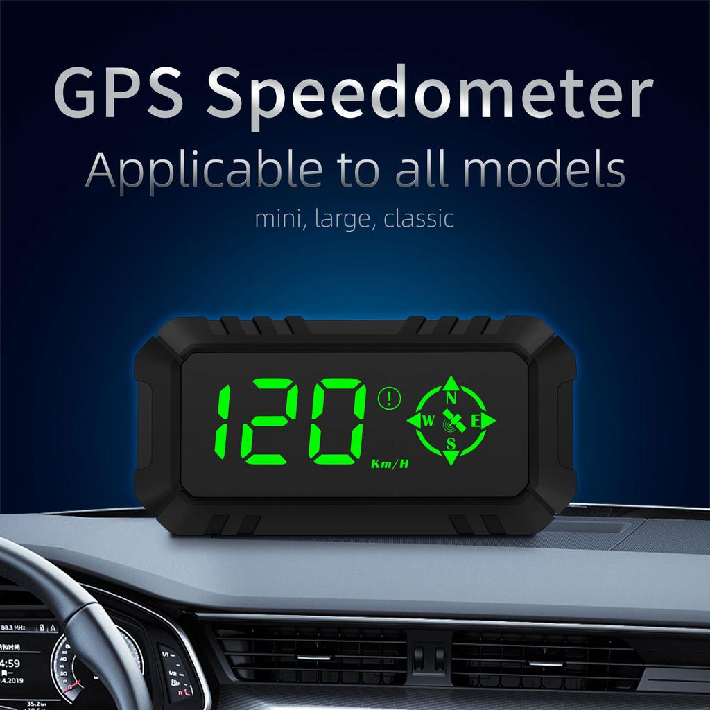 High-Definition HUD Car Head Up Display Overspeed Alarm Speedometer GPS HUD Digital Gauges Auto Fatigue Driving Reminder