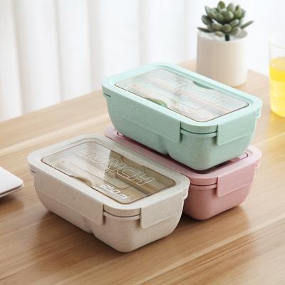 Obědový box ve japonském stylu ze pšeničné slámy, studenti nosí nádobí a obědové boxy, uchovávající čerstvost, krabička na jídlo ohřívatelná v mikrovlnné troubě