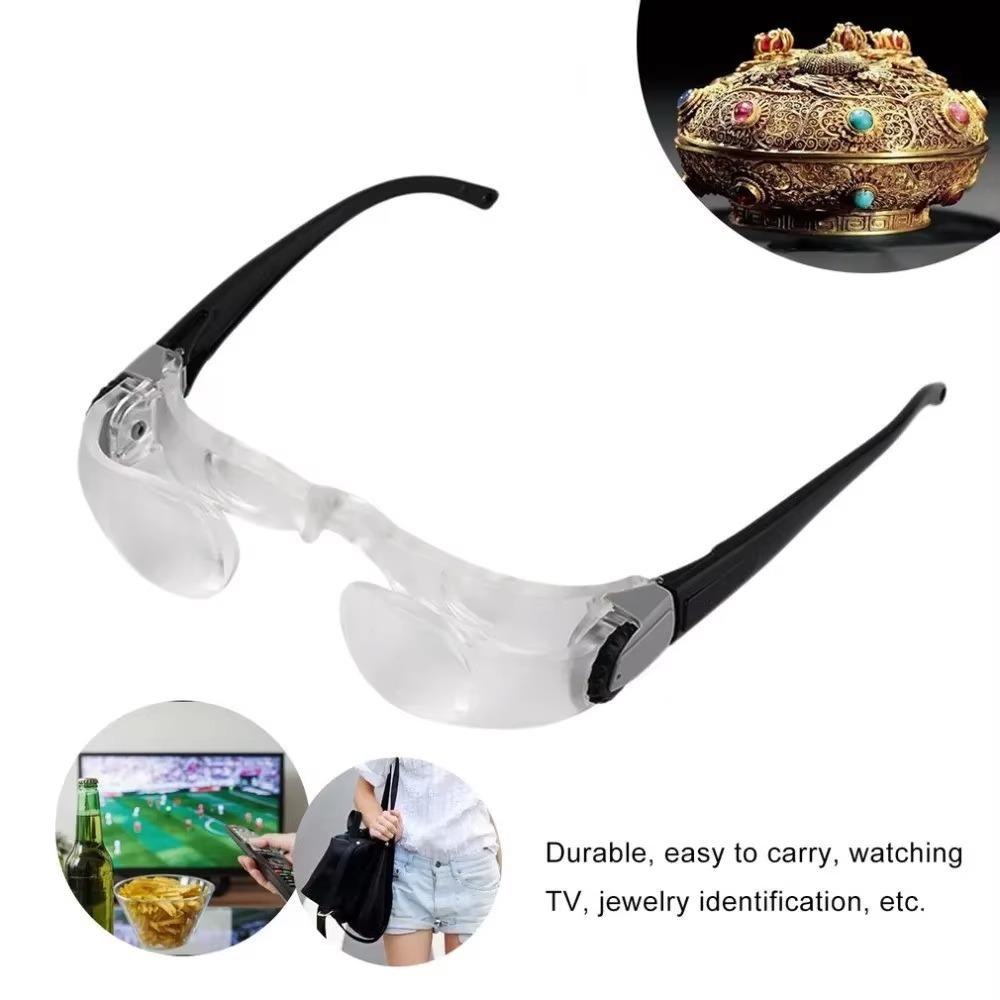 Eyeglass Style Binocular Magnifying Glasses For Reading &amp; Tv Watching, Hands-free Optical Magnifier For Hyperopia And Presbyopia