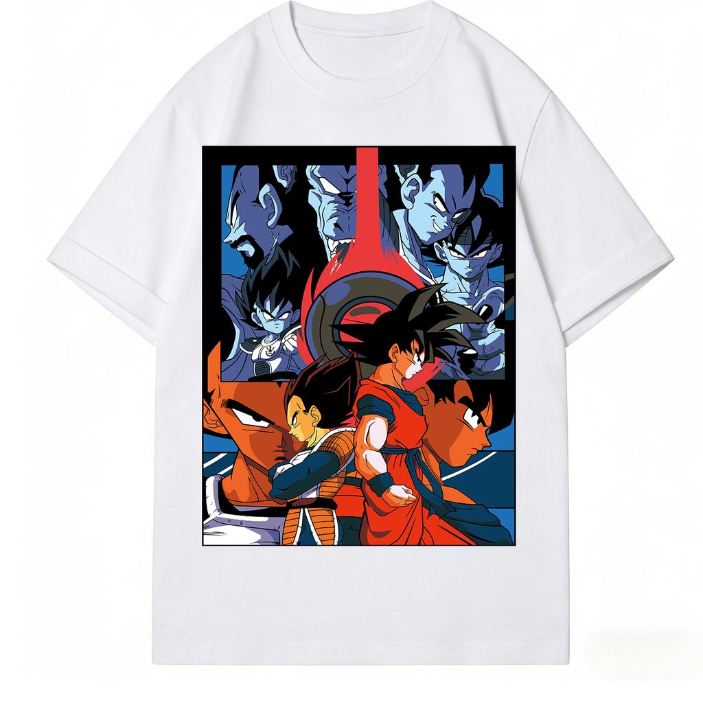 2026 New Dragon Ball Anime Goku Super Saiyan Printed Short Sleeve Tshirt Mens and Womens Tshirt Mens Tops Sports Tshirt