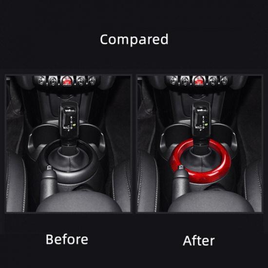 Red Hard Carbon Fiber Gear Shift Bottom Cover  For Mini F55 F56 F57 F60 17-22