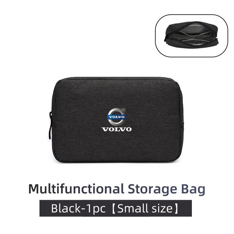 Cars Accessories Three-layer Charger Data Cable Organizer Bag For Volvo XC60 S60 V40 V50 V60 XC40 V70 XC90 V90 S90 S80 C30 S40