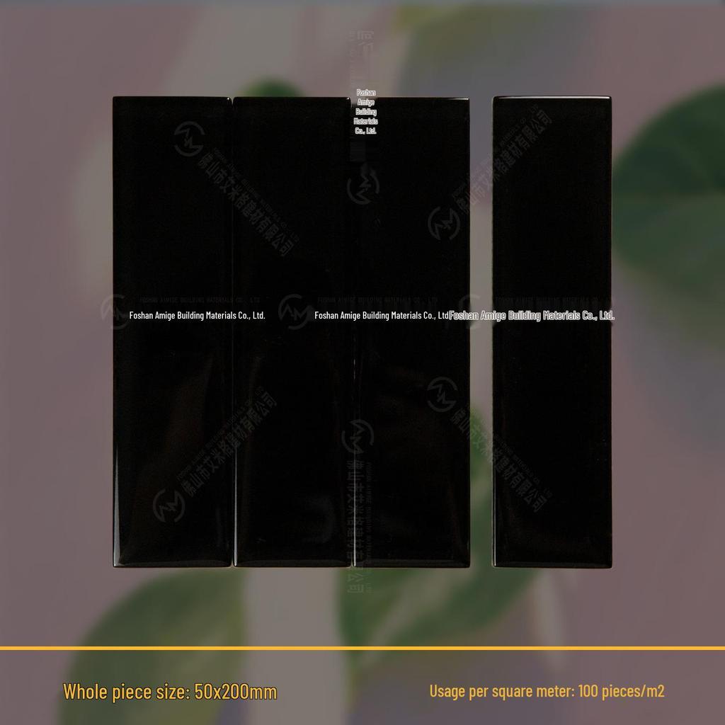 Dopamine Glass Handmade Tile: 50x200mm for Bathroom, Kitchen, Bar, and Shop Walls