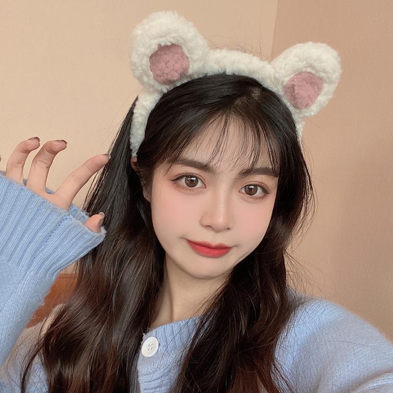 2024 Cute Cartoon Plush Headband for Women - Makeup, Hair Clip & Tie