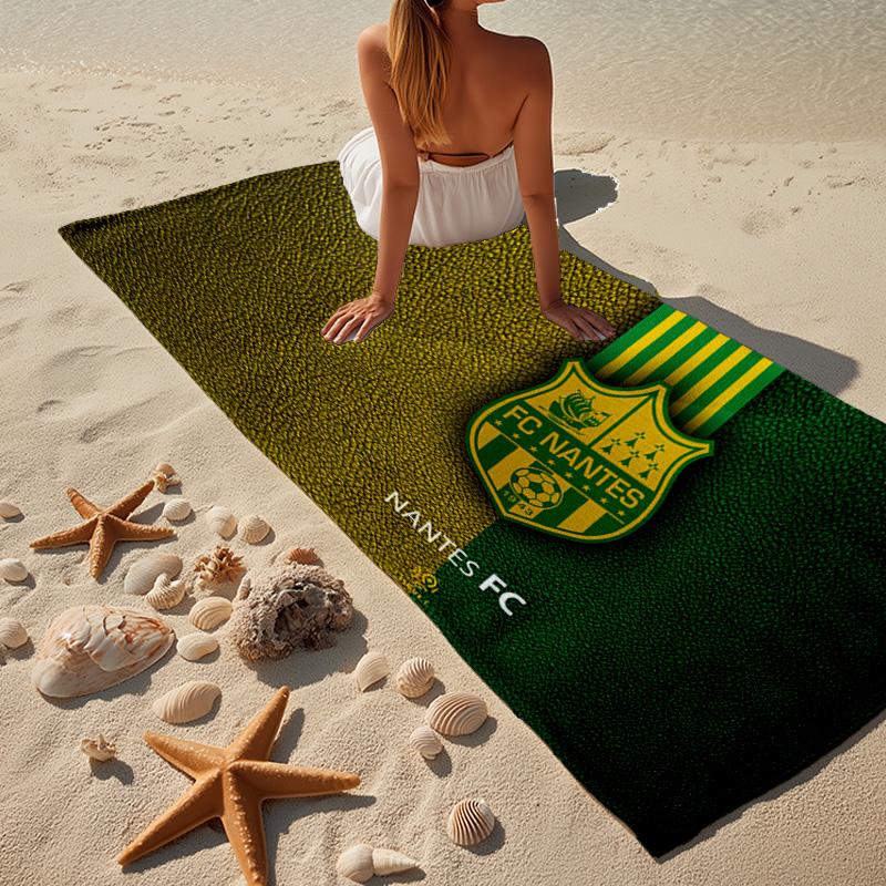 Fc Nantes Crest Design Beach Towel, Quick-drying, Easy to Care for, Use for Both Fitness and Beach Vacations,Sports Essential Fan Gift