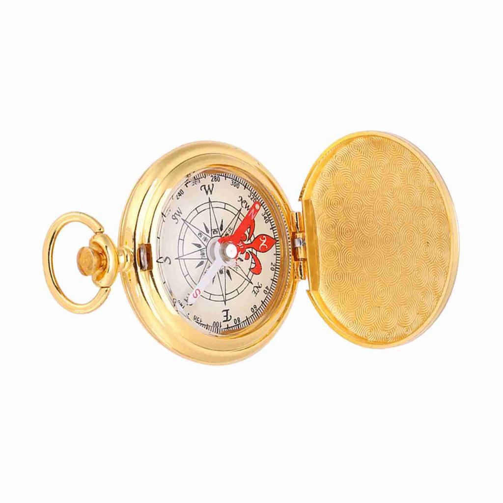 Tragbarer faltbarer Messing-Taschenuhr-Stil Kompass Ring Schlüsselanhänger Outdoor Camping Wandern