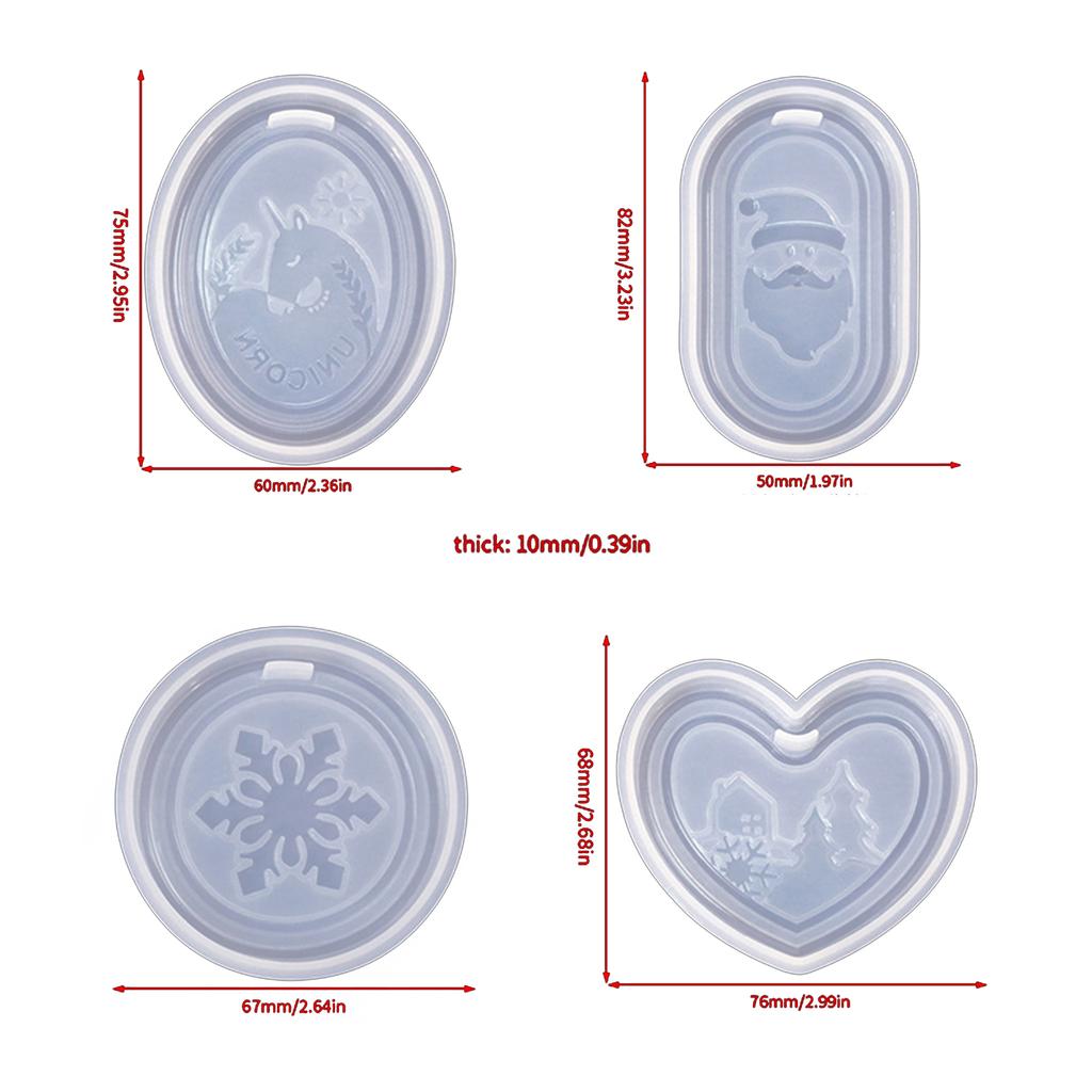 Listing Pendant Mold Silicone Epoxy Molds Christmas Ornament Casting Molds DIY Crafts Making Tools Home Decorations