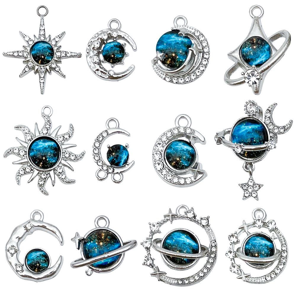 Star Moon Light Diamond Pendant Charm for DIY Jewelry Accessories