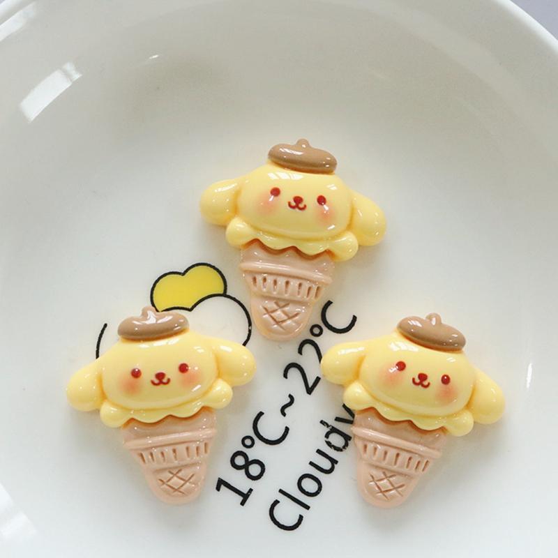 10 Pcs New Kawaii Cartoon Kittenice Cream  Game Nime Characters Resin Scrapbook Diy Jewelry Children Gift Hairpin Accessories A4