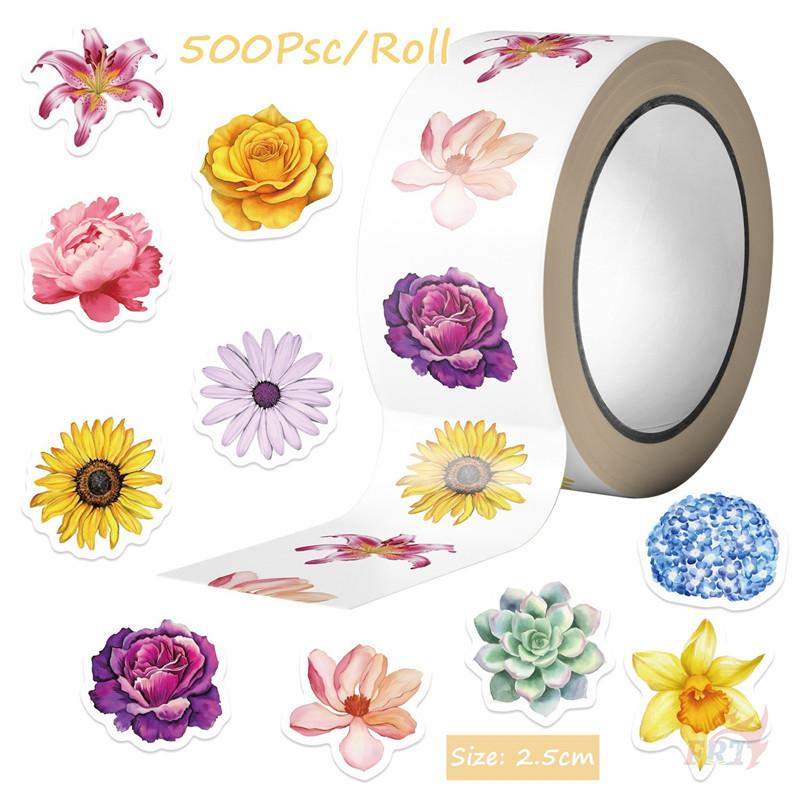500Pcs/Roll Flowers In Blossom Kids Rewards Stickers - DIY Scrapbooks Album Decor Sealing Label Decals