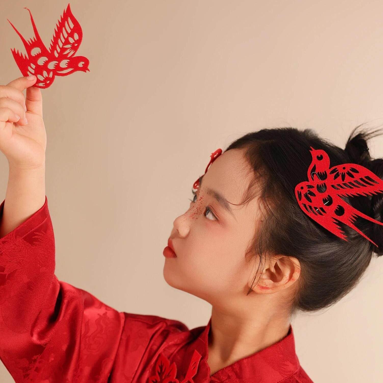 New Year  Year Decorations Chinese Style Paper Cutting Hollow Good Luck Dragon And Phoenix Photography Props Atmosphere ...