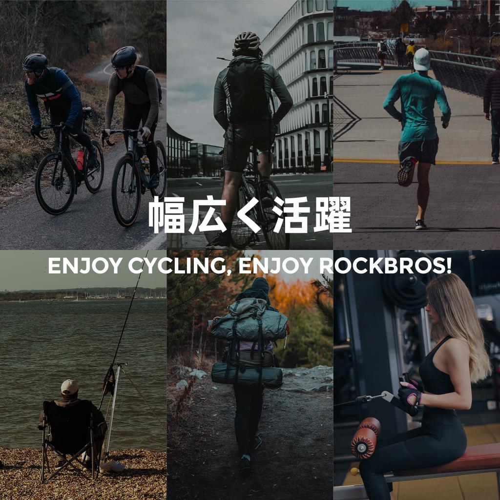 ROCKBROS Summer Cycling Upgraded Padded for Road and Outdoor Unisex for Men and Women Gloves, Fingerless, Shock-Absorbing Palm, Breathable, Stretchy,