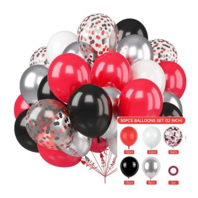 Balloon Set 50PCS for Birthdays,Weddings,Macaron Pink Purple Metal and Confetti Balloons,Used for Indoor and Outdoor Party De