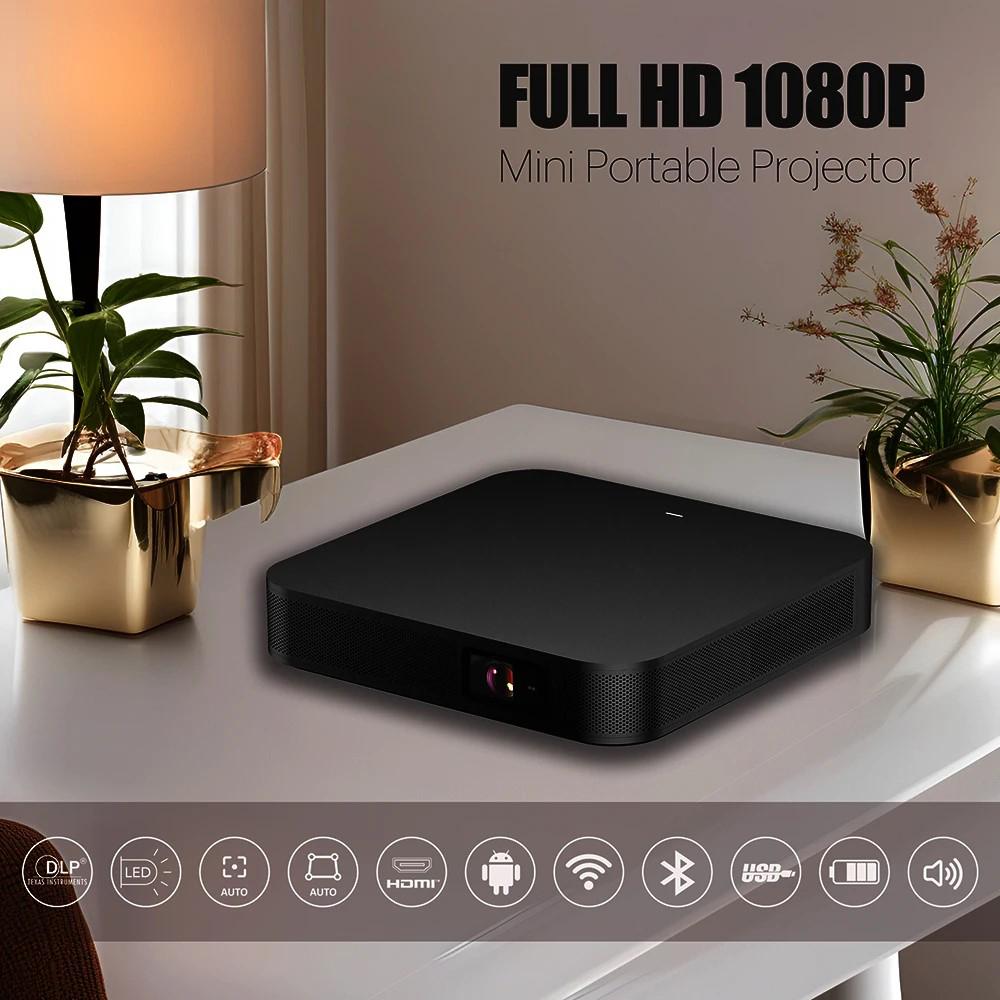 Vivicine S500 Portable Android DLP 4K 3D Projector Native 1080P Projectors Auto Focus In 15000mah Battery for Cinema Outdoor Camping
