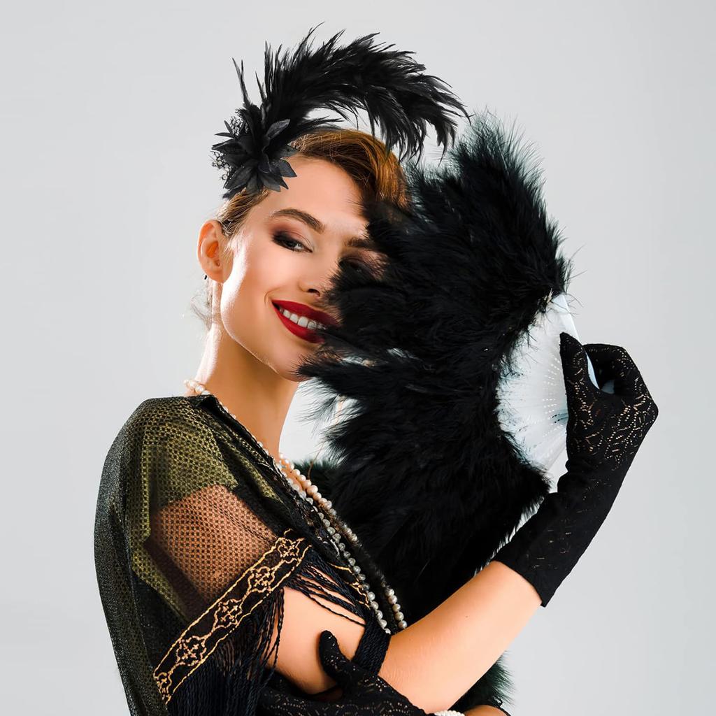 Feder-Stirnband, Fascinator-Stirnband, Cosplay-Haarreif, Kopfbedeckung im Stil der 1920er Jahre, Vintage-Feder-Haar-Accessoire für Frauen