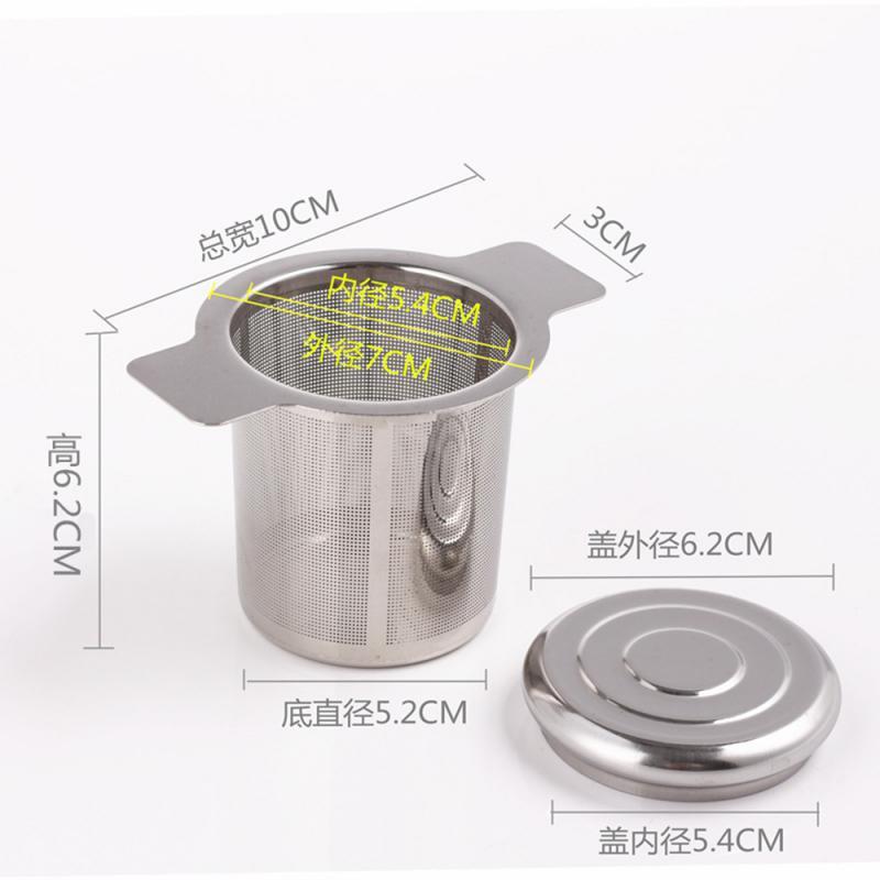 

Double Handles Tea Infuser with Lid Stainless Steel Fine Mesh Coffee Filter Teapot Cup Hanging Loose Leaf Tea Strainer Filter. Light Grey