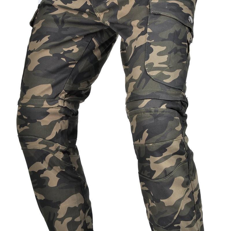 Mens Motorcycle Riding Pants With Multiple Pockets Tactical Camo Protective Gear Street Racing Off-Road Use