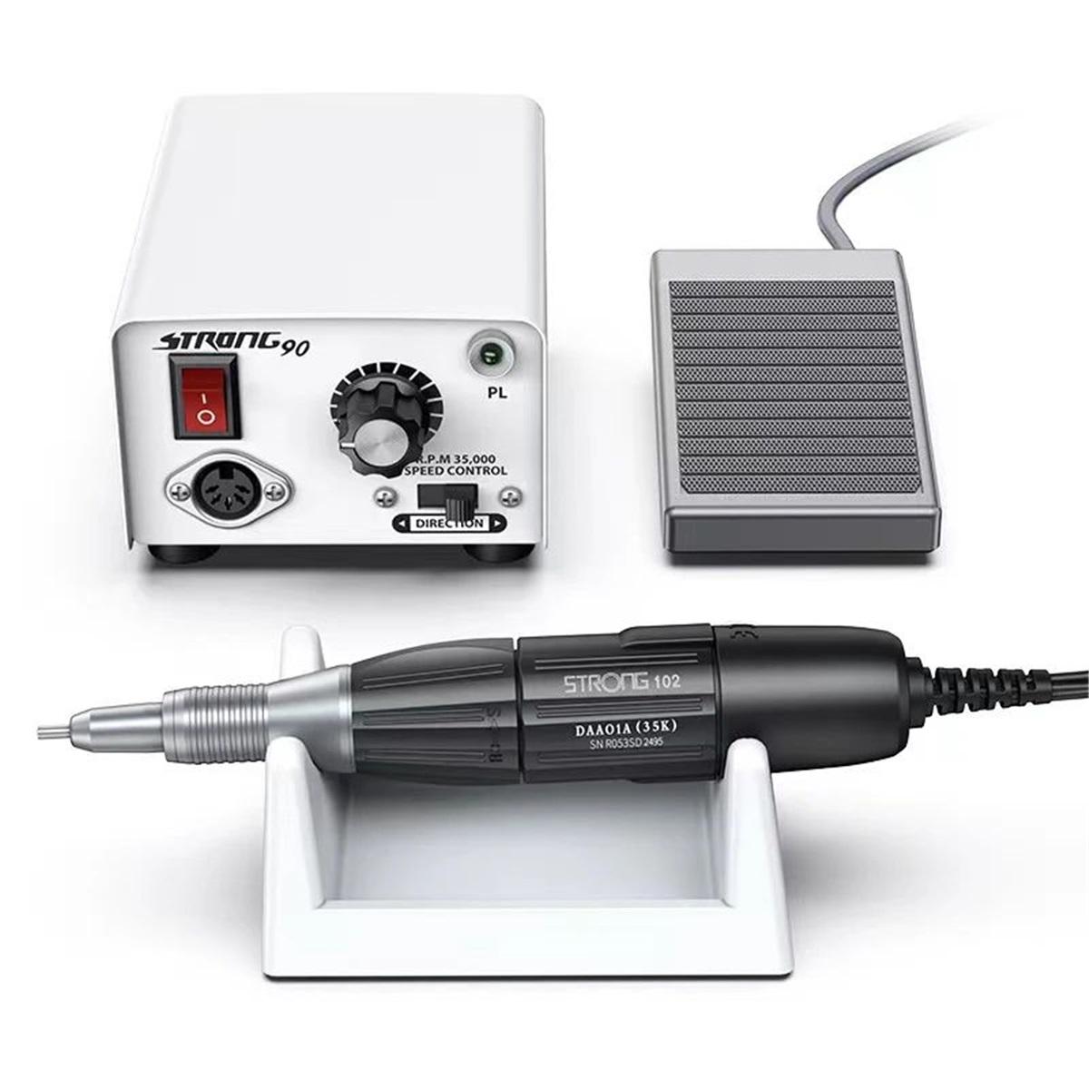 

STRONG 90 control box Micromotor Handpiece Nail Drills Manicure Machine Pedicure Electric Nail File Kit Nails Art Equipment Nail art category1pcs 2.35mm