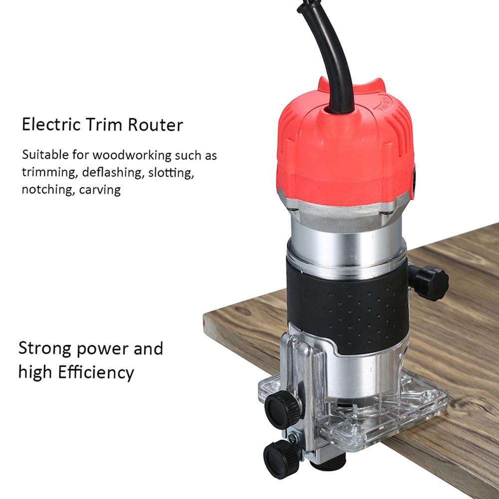 220V 800W Trim Router 30000rCelsiusmin with Transparent Base     Wood Laminate Electric Trimmer Compact Palm Router Corded for Woodworking Trim