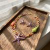 Exaggerated Enamel Starfish Conch Pendant Necklace Earrings Set For Women Men Boho Ocean Beach Sea Star Summer Party Jewelry Set