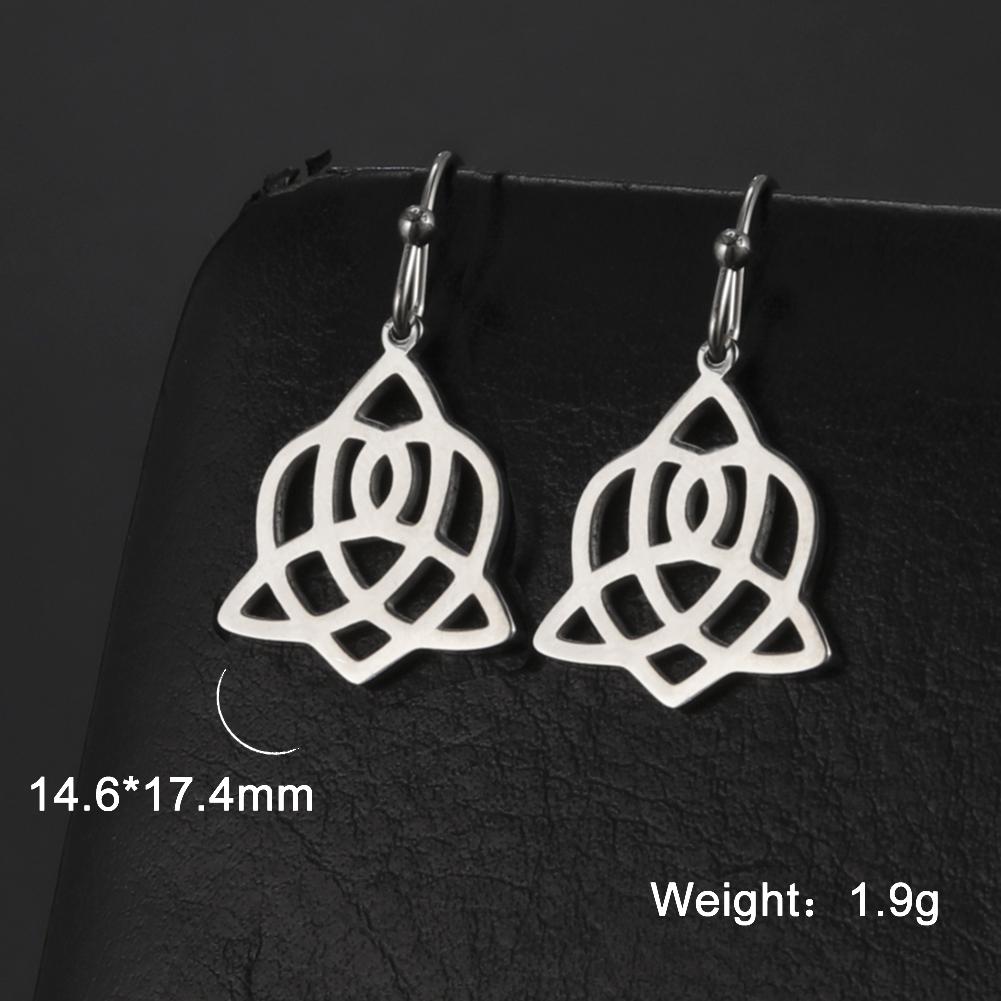 LIKGREAT Stainless Steel Celtic Infinity Knot Dangle Earrings for Women Lady Elegant Hook Charms Good Luck Jewelry New Year Gift