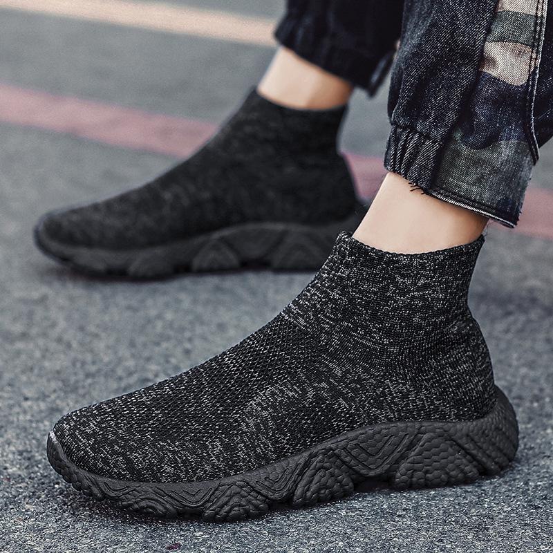 Scarpe da Corsa High-Top Slip-On in Mesh Flyknit da Uomo 2026 - Calzature Sportive Casual Autunnali Comode