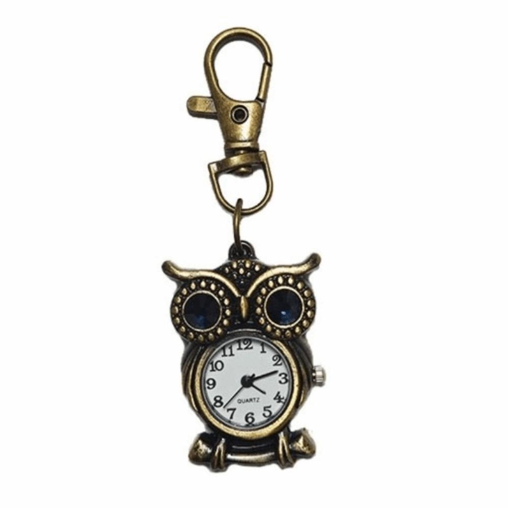 Alloy Clock Keychain Small Mini Hanging Watch Vintage Pocket Watch