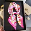 Elegant Printed Silk Like Square Scarf For Women Daily Use