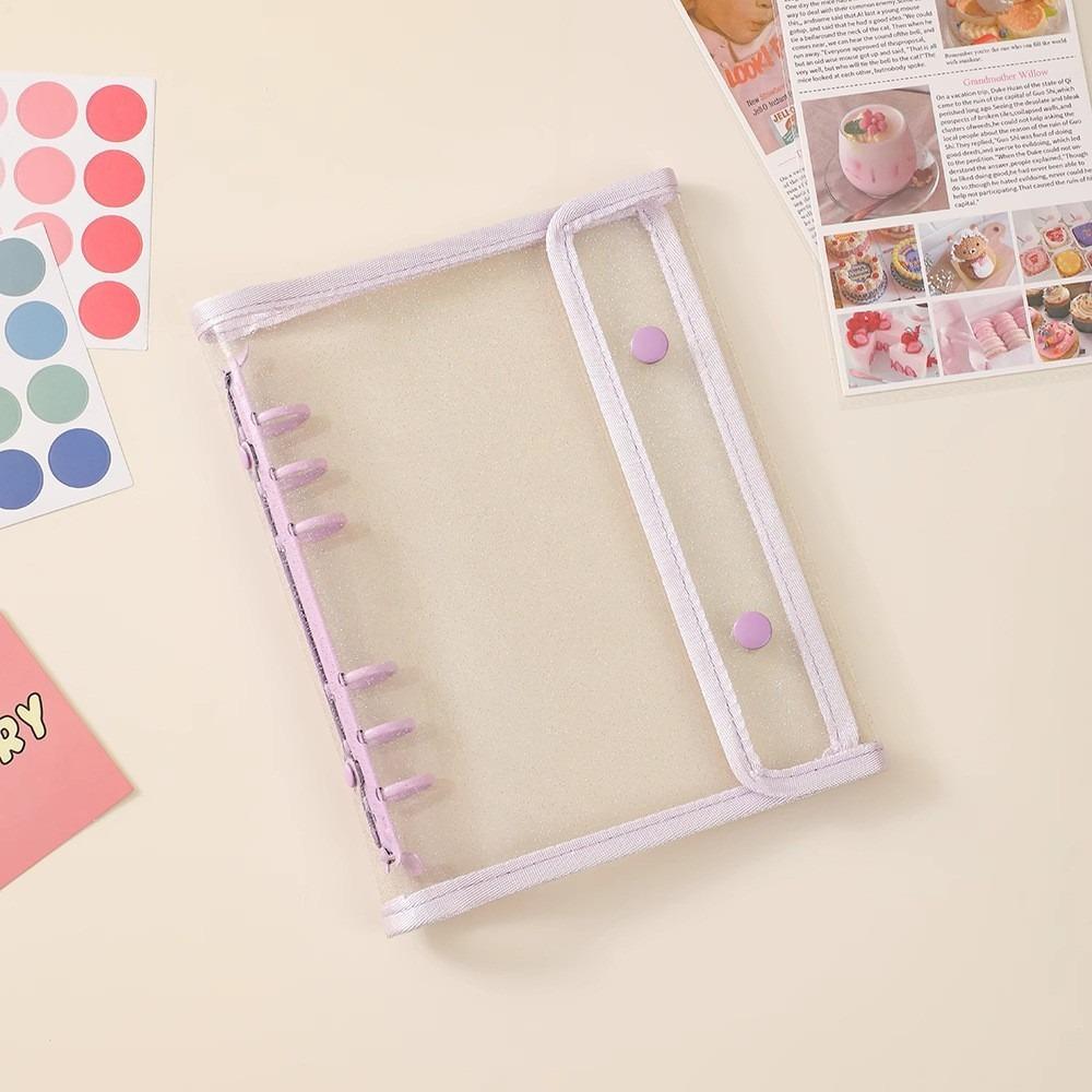 Ins PP A5 Binder Cover Loose Leaf DIY Album Book Double-Buckle Small Card Booklet Kpop Organizer Holder