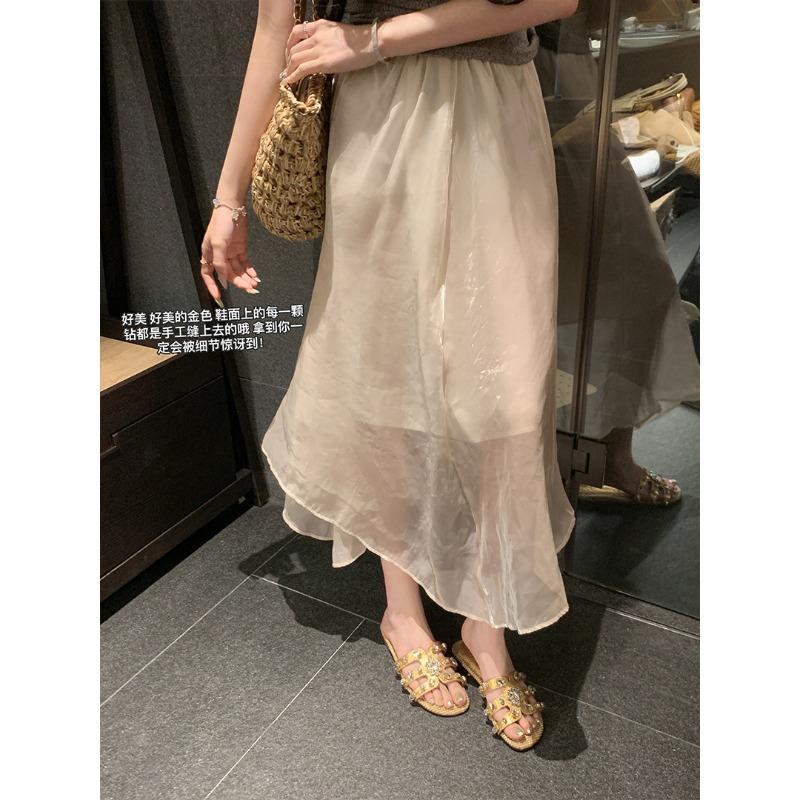 Sheepskin~ h slippers women's genuine leather retro casual beach vacation flat bottom seaside cool slippers outer wear summer