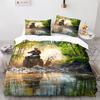 Комплект постільної білизни Dirt Bike Duvet Cover Set Lake Tree Motocross Set for Motorcycle Rider King Queen Повнорозмірна поліестерова ковдра.