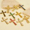 Rhinestone Accessories Religious Christ Stainless Steel Charms For Jewelry Making Supplies Cross Charm Pendant Handmade Material