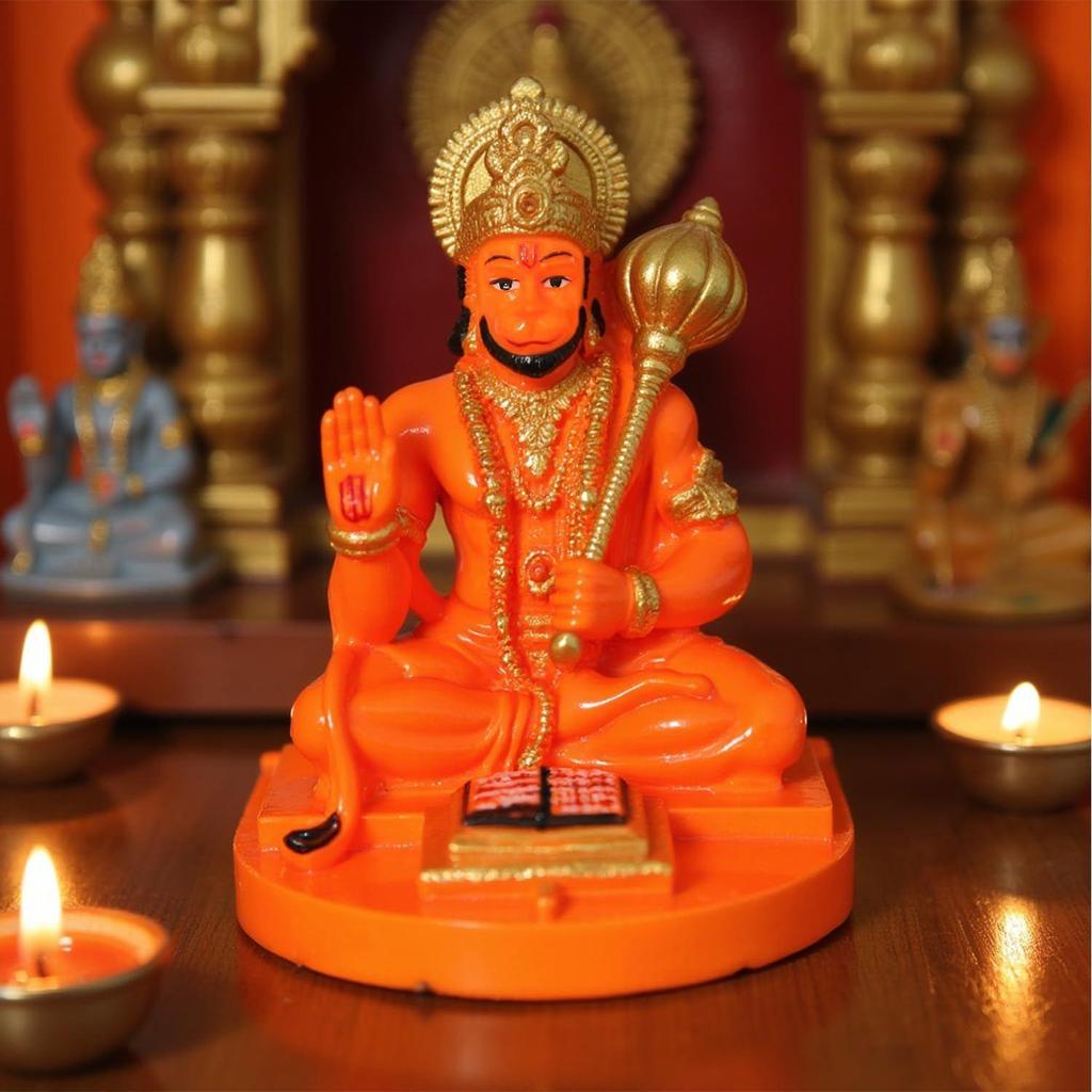 Hanuman Idol for Home, Office Desk, Car Dashboard Car Accessory, Hanuman Chalisa - Bajrang Bali Murti for Protection from Negative Energy