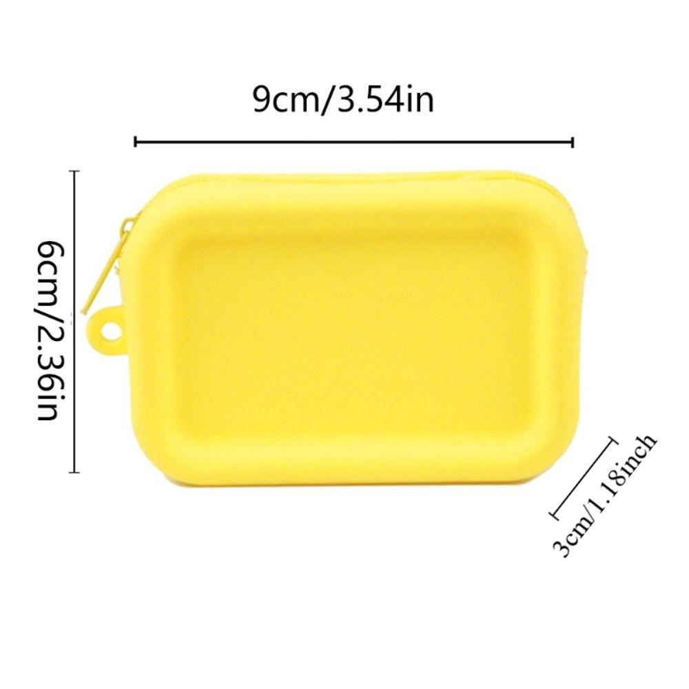 Coin Purse Multifunction Storage Bag Rectangle Small Item Bag Portable Silicone Cosmetic Bag  Women