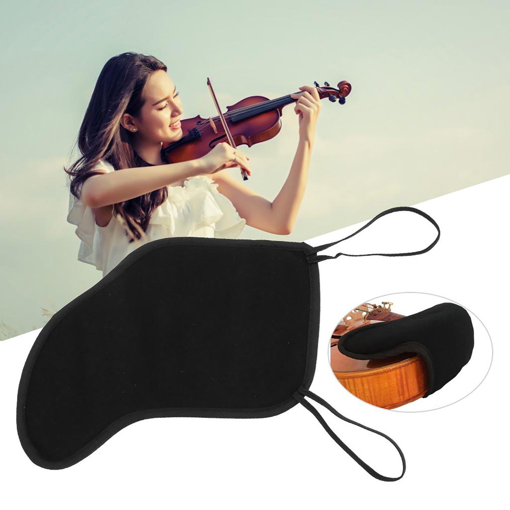 4 4‑3 4 Violin Chin Shoulder Rest Black Flannelette Pad Protector Musical Instrument Accessories