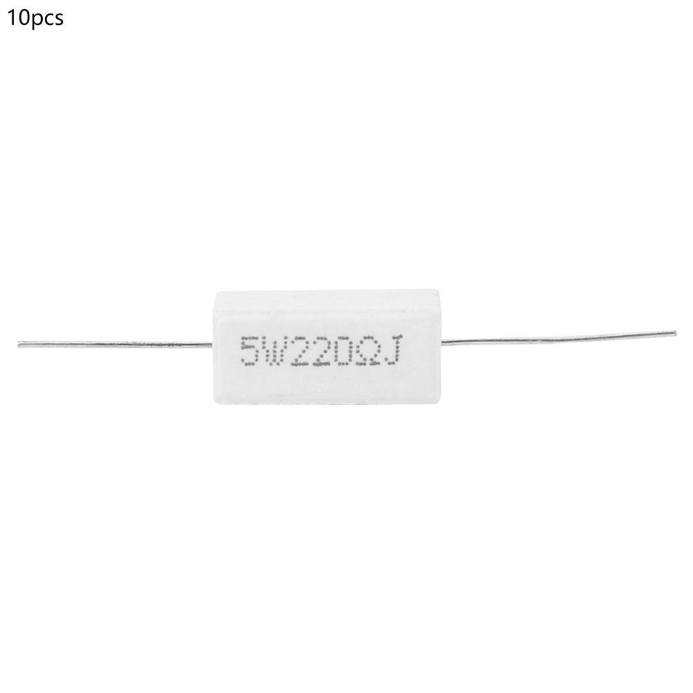 

10Pcs Cement Resistor Power Resistance 5percent Electronic Components 5W(220R)