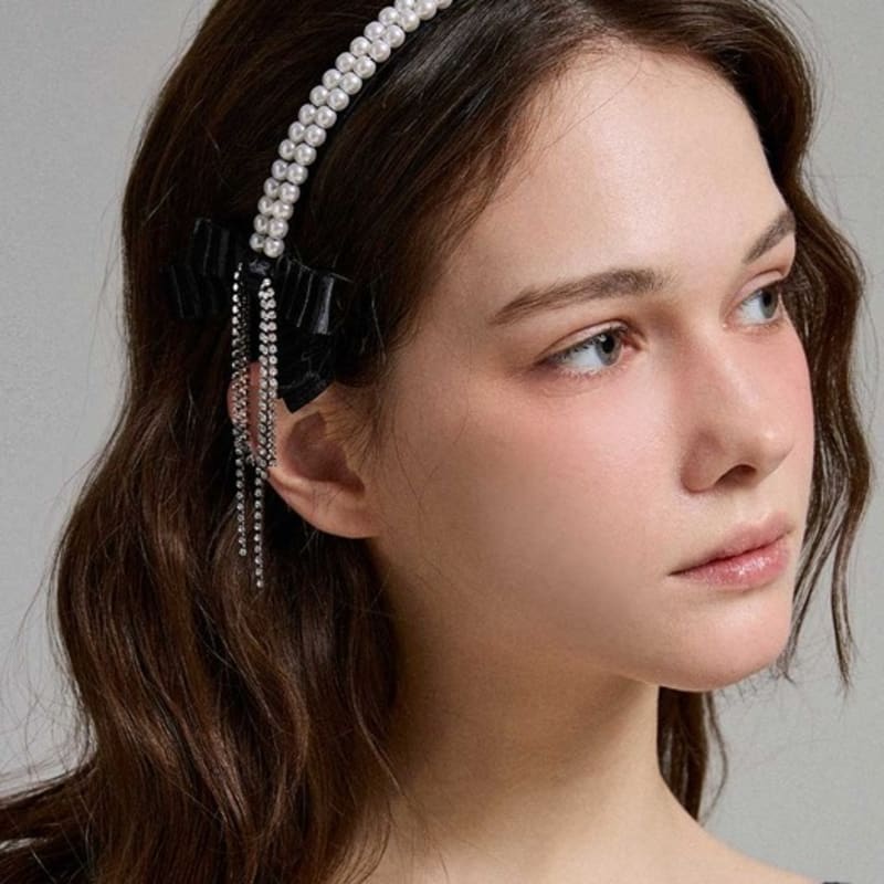 Jean Paul Clarisse Lara Ribbon Pearl Hairband LFHB0761