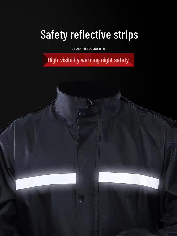 Shangqiu Reflective Raincoat & Pants Set - Waterproof, Durable, Full-Body Protection for Motorcycle Riding, Flood Control, and Labor Safety.