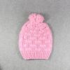Autumn and winter three-dimensional twisted knitted hat, pink hairball thickened warm wool hat, men's and women's cold-proof pullover hat