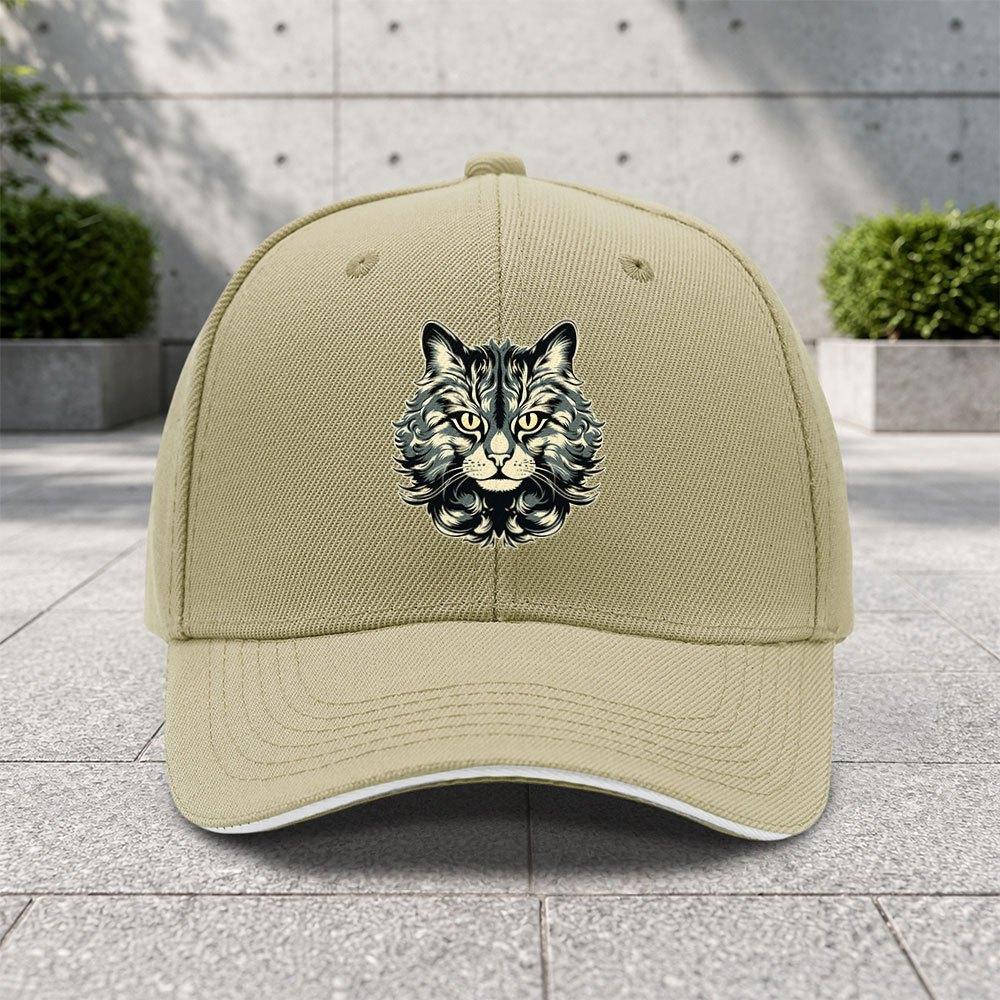 1pc Adjustable Duckbill Baseball Cap With Cat Print Lightweight Suitable For Outdoor Sports Cycling Music Festivals Gifts