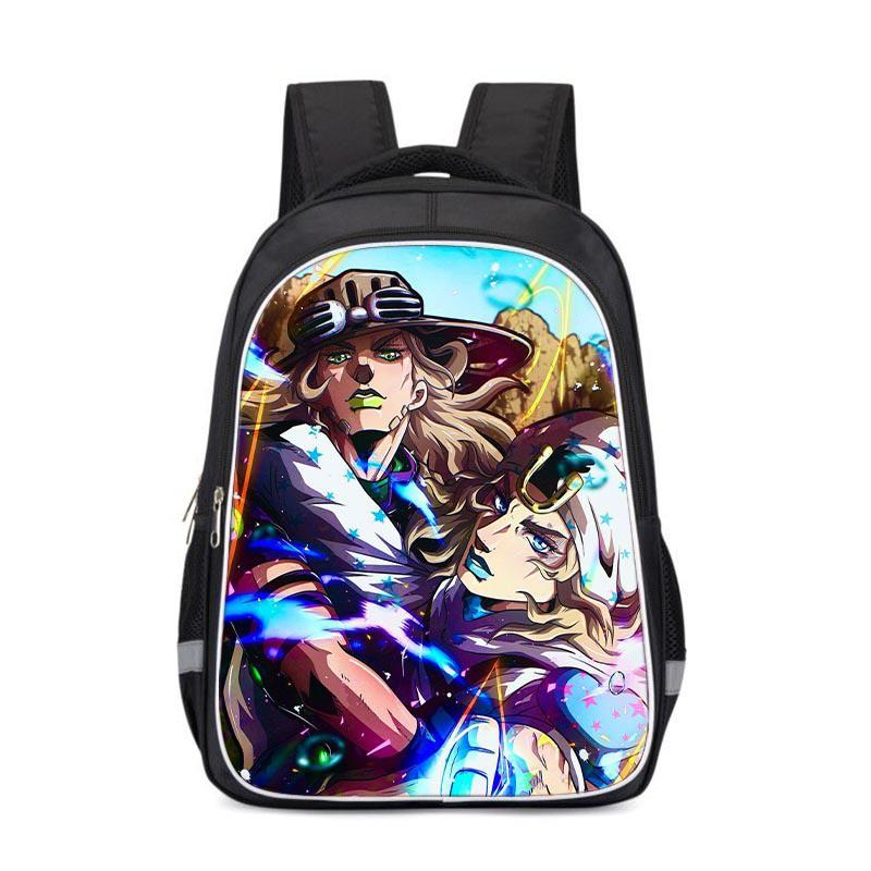 Zaino Scolastico per Bambini JoJo's Bizarre Adventure Borsa Cartoon Anime Ragazzi Ragazze 3-4 Elementare Leggero Ergonomico Tessuto Oxford