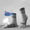 Men's Mid-Tube Pure Cotton Deodorant Split-Toe Socks – Breathable, Sweat-Absorbent, Thick for Autumn and Winter Sports.