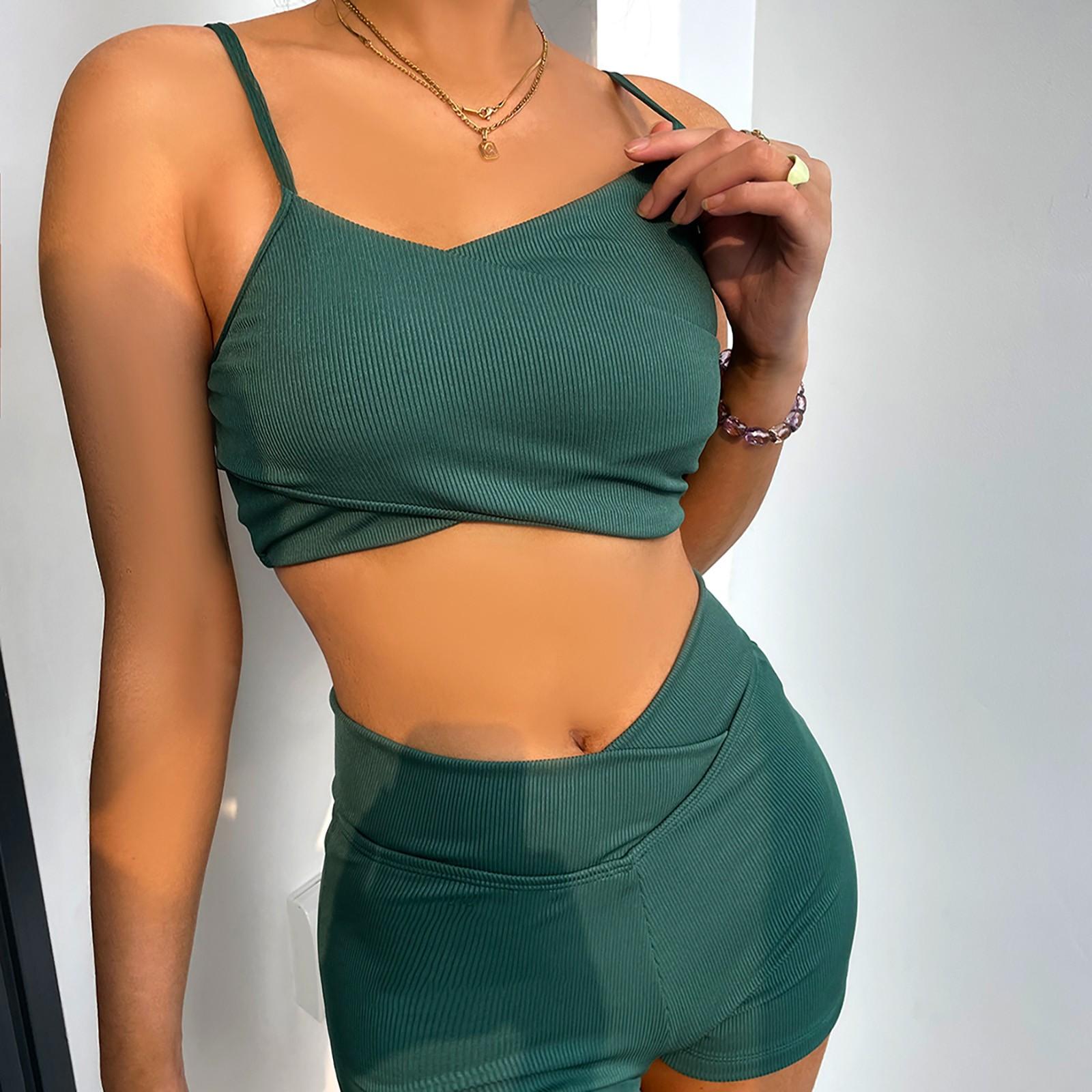 

Женский сексуальный модный купальник из двух частей с принтом тай-дай, бикини S зелёный