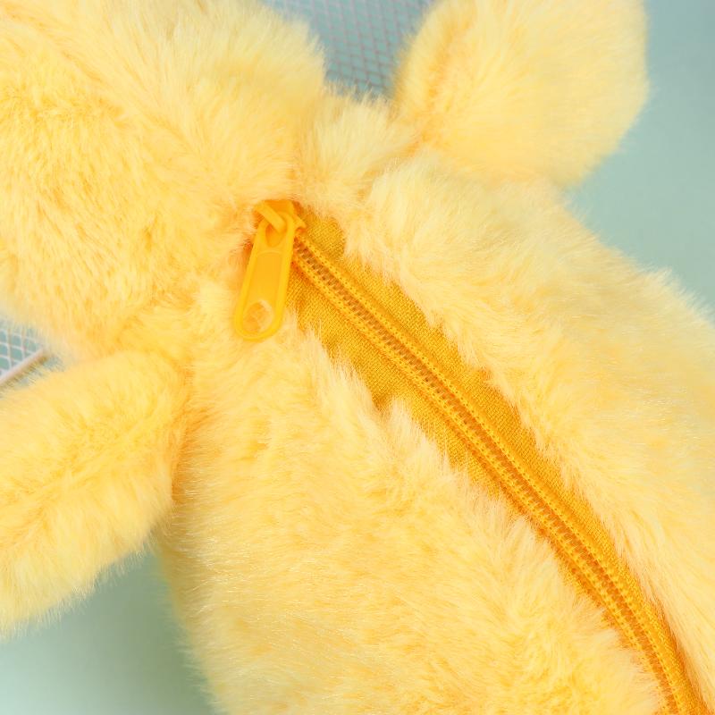 Cute Yellow Duck Plush Pencil Case Soft Stuffed Animal Pen Bag Multifunctional Pencil Case For Kids Students Stationery Gifts