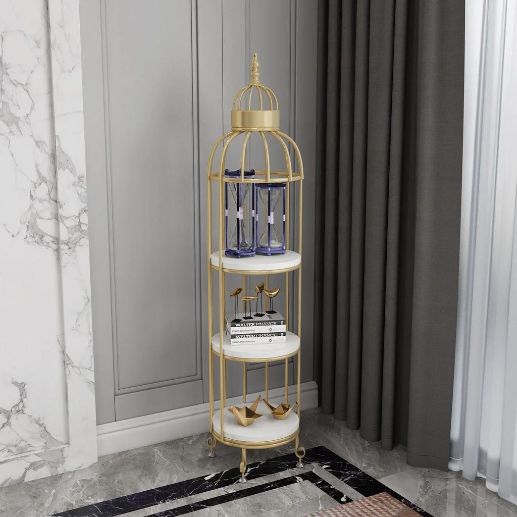 Nordic Bird Cage Flower Rack Living Room Shelf Corner Floor Multilayer Storage Cosmetics Shop Window Display Furniture