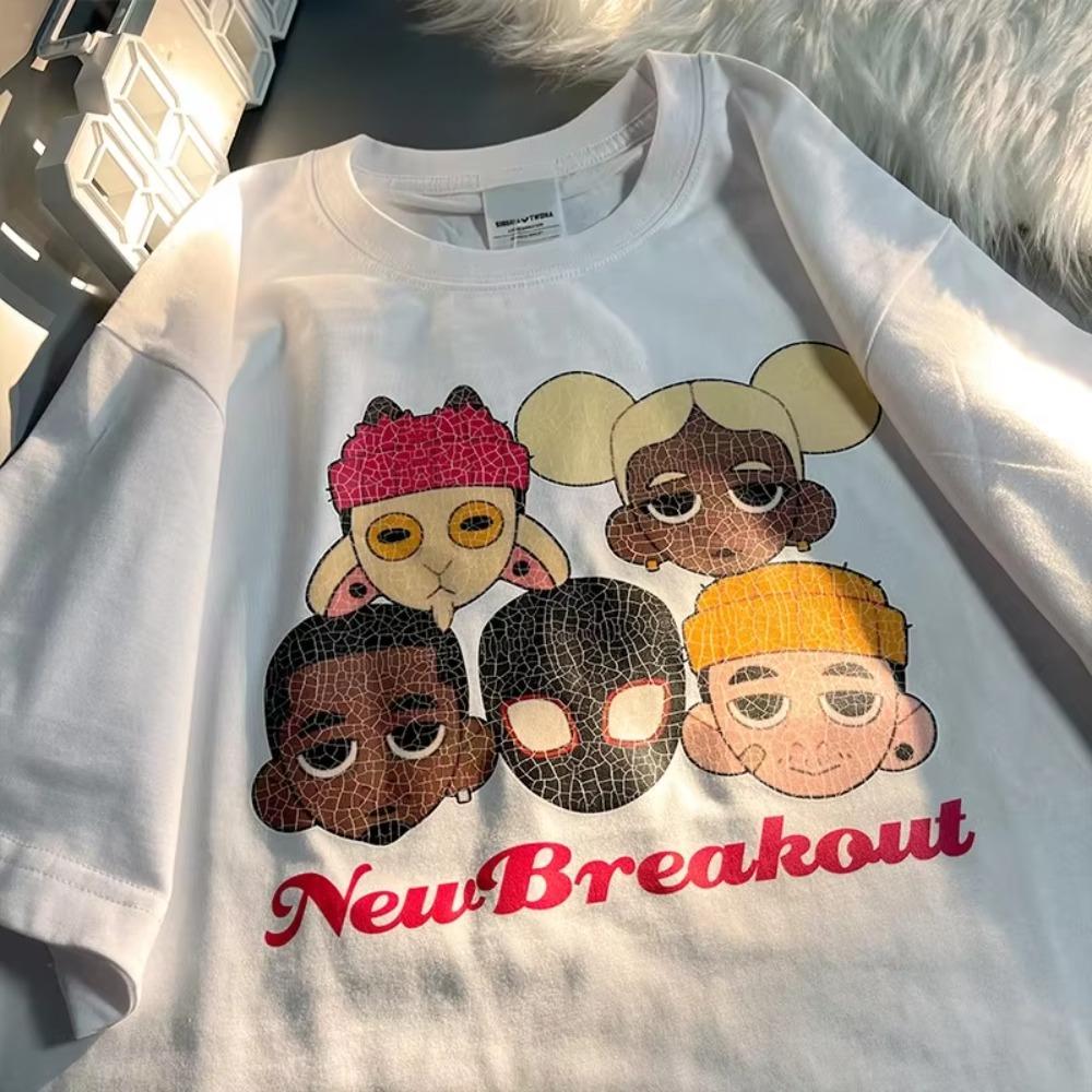 

American Street hip-hop t-shirt For Men Women Short Sleeved Cotton Loose And Retro Student Couple Half Sleeved Women And Man Ins S